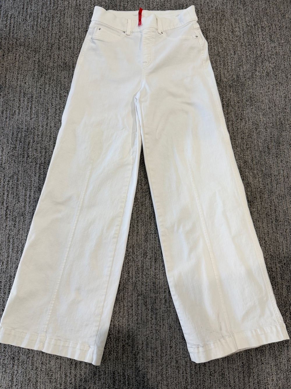 SPANX White Wide-Leg High-Rise Jeans